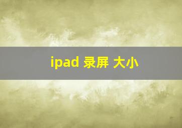 ipad 录屏 大小